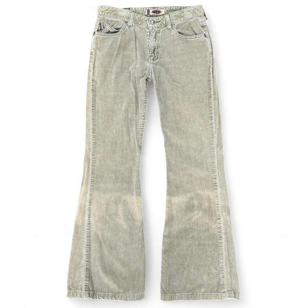 Vintage Y2K Olive Bongo Corduroy Flare Pants Size 3 Light Marks